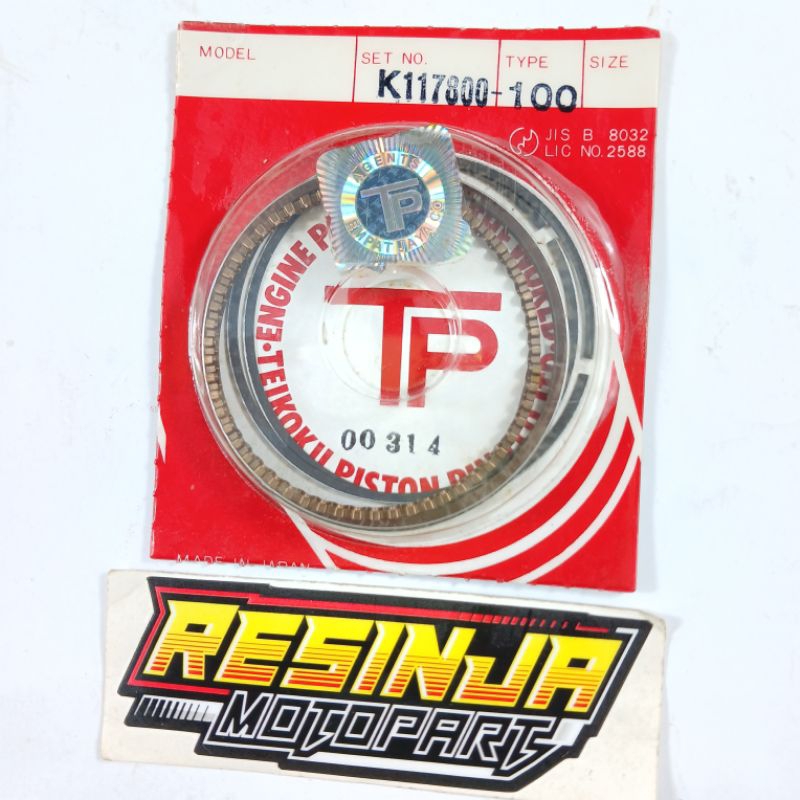 Ring Piston Seher Kawasaki Kaze Kaze R Kazer Oversize Os 100 TP Japan
