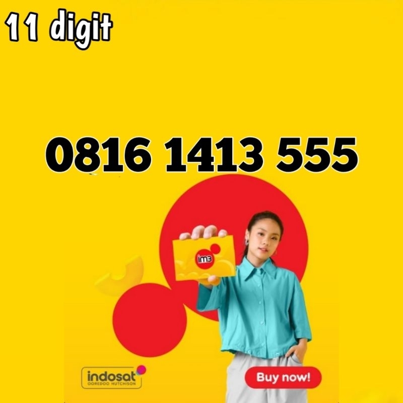 Nomer cantik Indosat IM3 Ooredoo 11 digit 816 1413 555