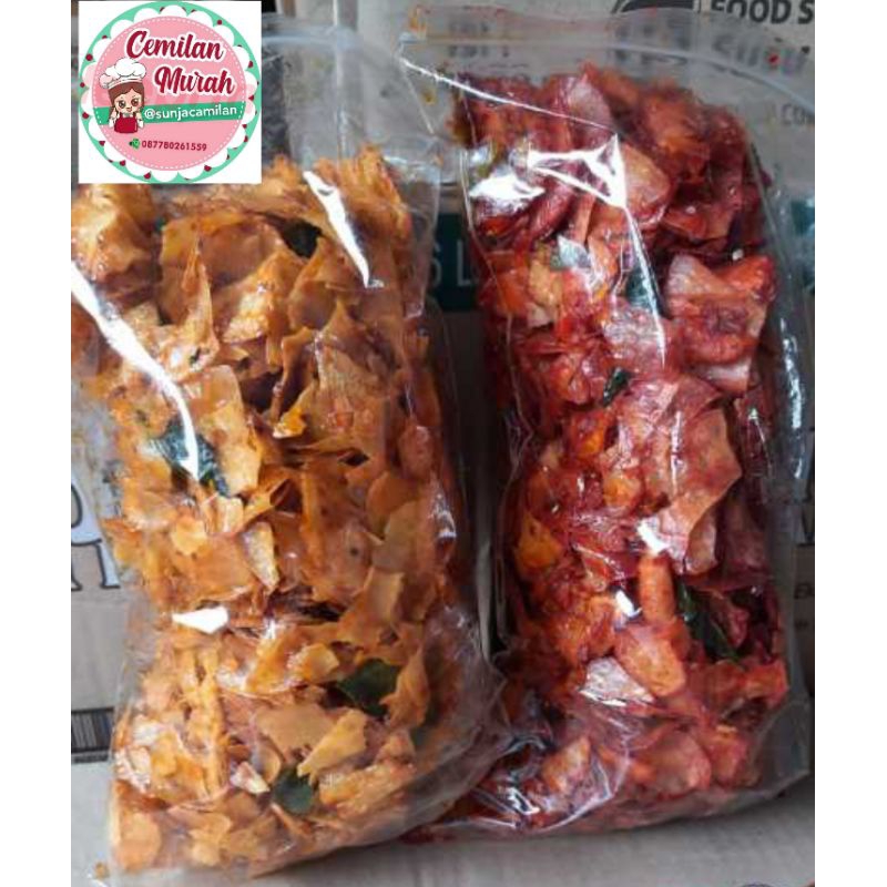 

kripik keripik singkong balado , rujak 500 gr singkong balado rujak