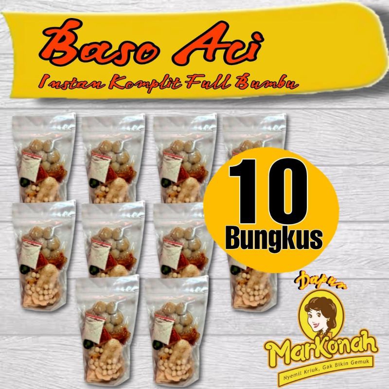 

10 Bungkus Baso Aci Instan Komplit full Bumbu Kuah Kaldu Pedas