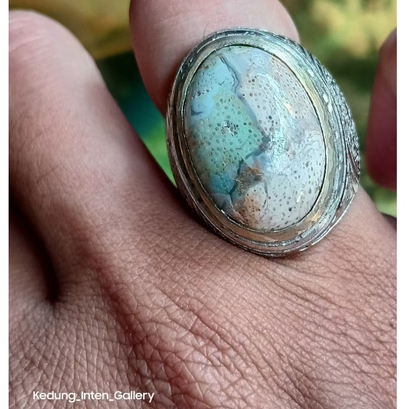 Cincin Pria Batu Akik Fokay Multi Warna | Cincin Batu Natural | Akik Nusantara