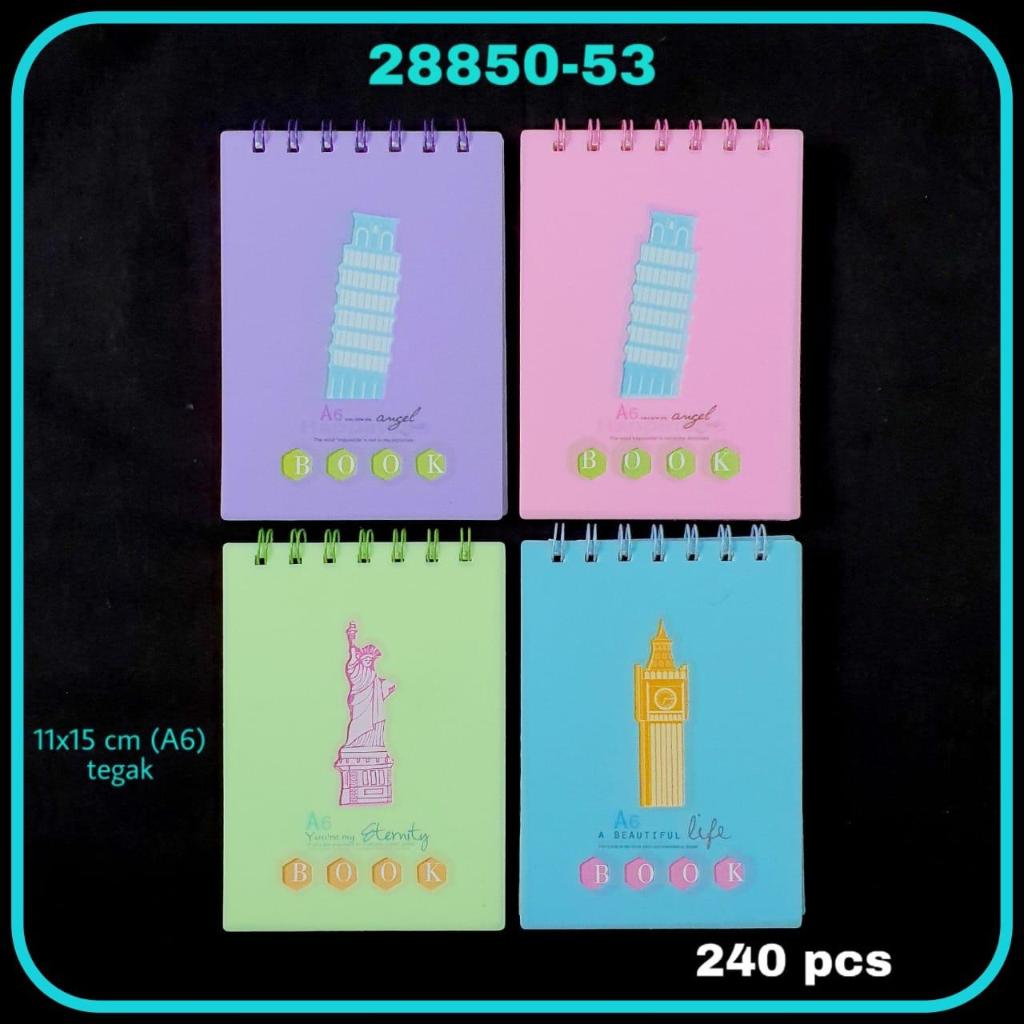

Buku Notebook Catatan Spiral Ring Book A6 Ring Atas Garis