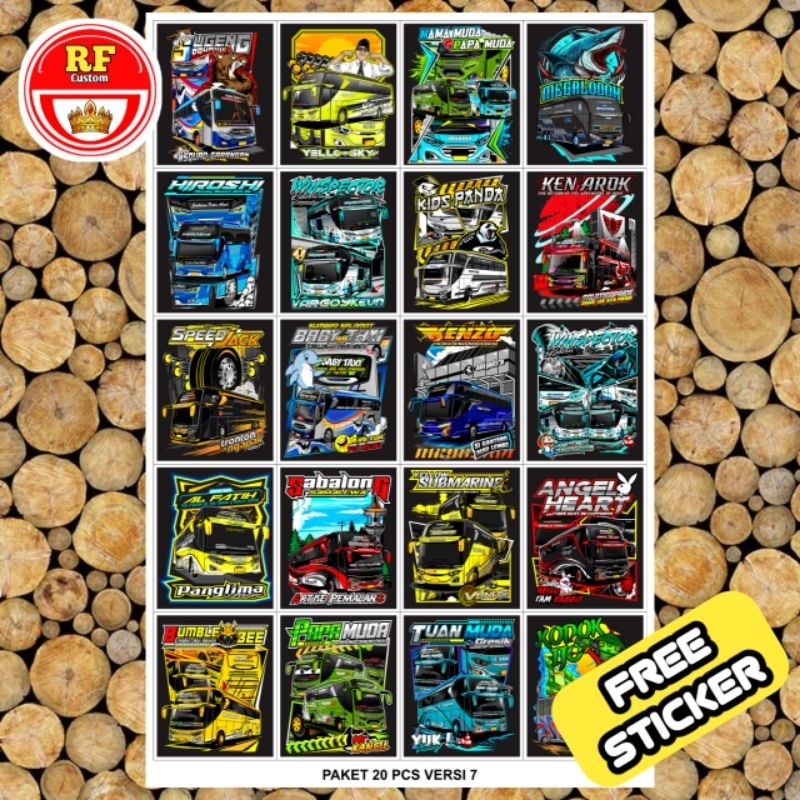 

CETAK STICKER BUSMANIA HOLOGRAM 20 PCS / STIKER BUS BASURI V7