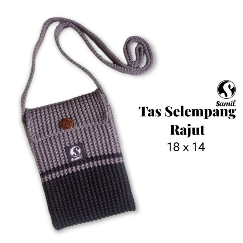 Tas Rajut HP Selempang Wanita bukan Import