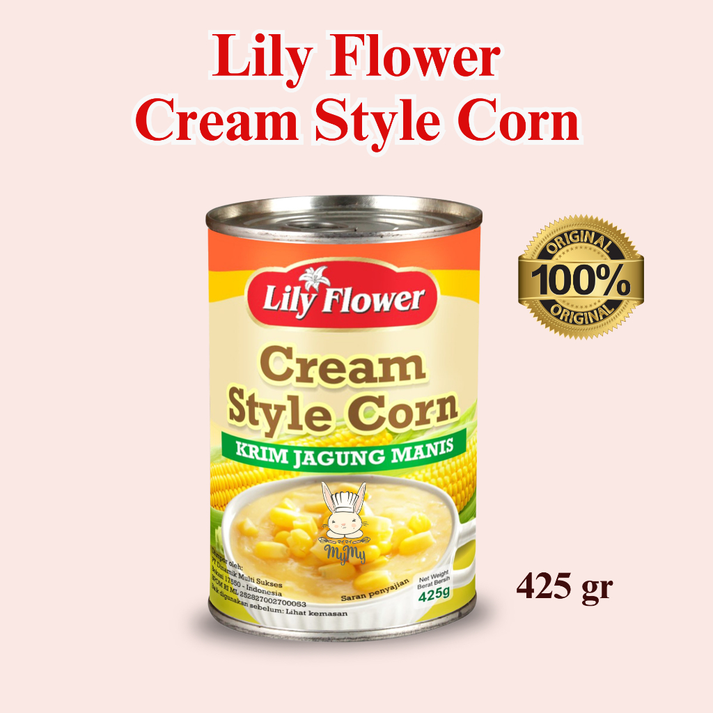 

Lily Flower Cream Style Corn | Krim Jagung Dalam kemasan Kaleng 425 gr