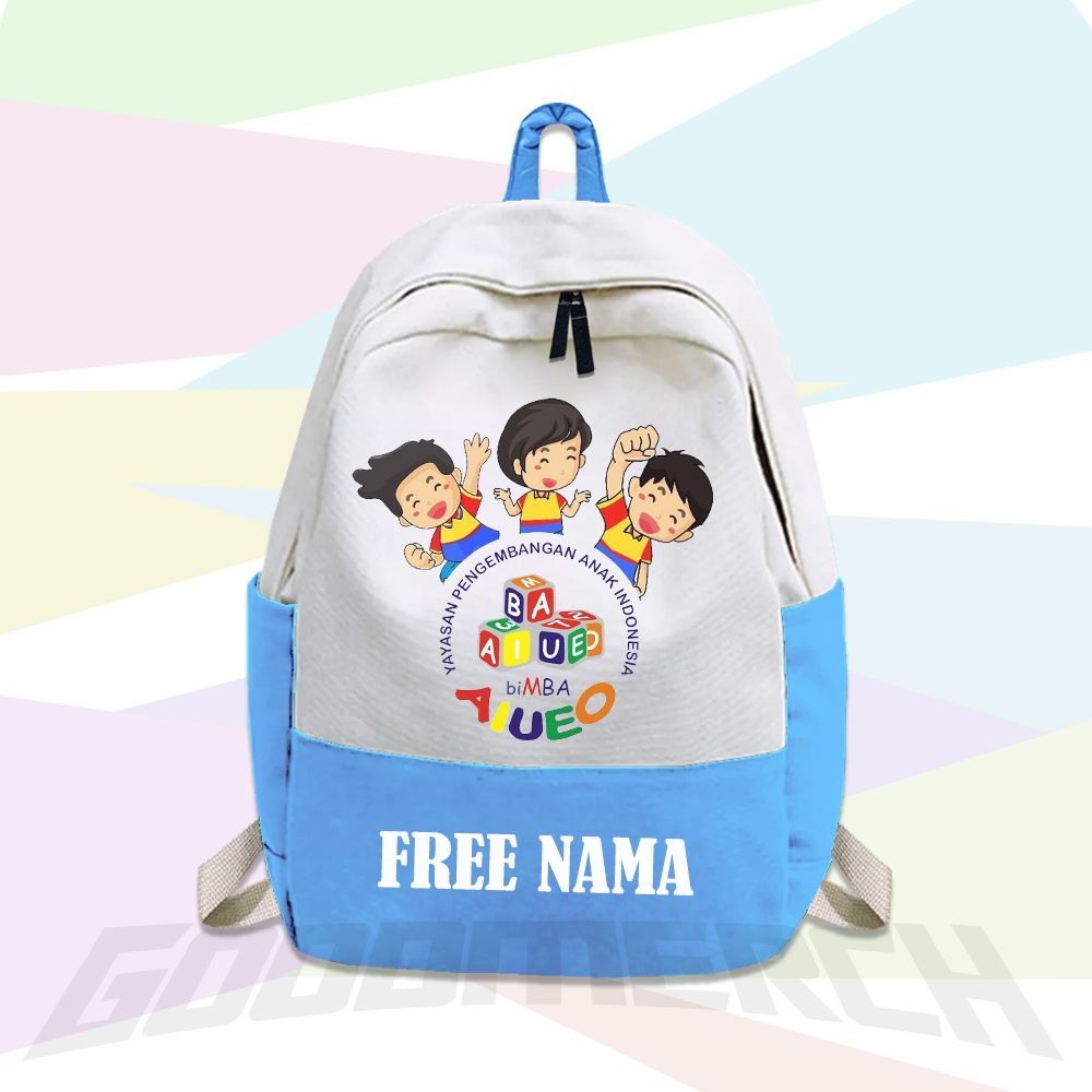 TAS RANSEL ANAK SEKOLAH  BIMBA AIUEO / FREE CETAK NAMA