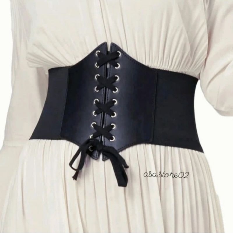 Ikat Pinggang Wanita Obi Besar/Obi BIG Import Obi Hitam Korset Wanita