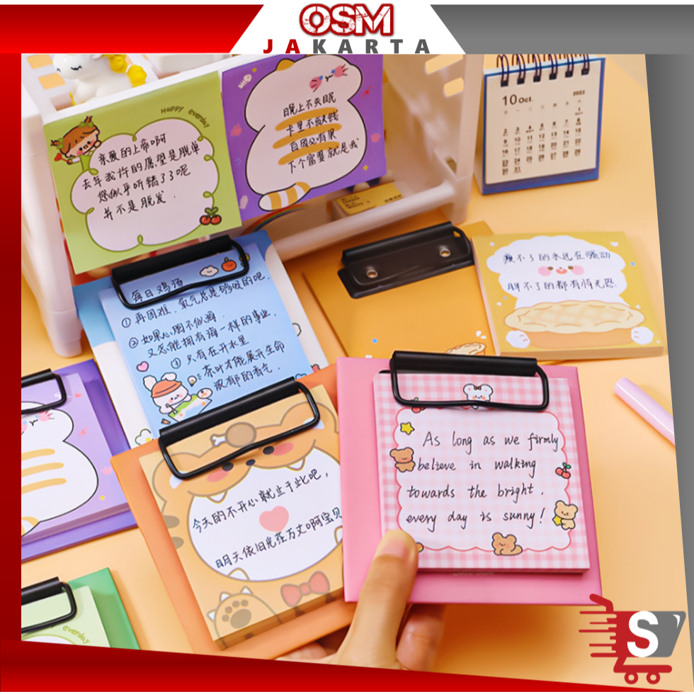 

OSM JKT S6372 Sticky Notes Free Clipboard / Memo Pad Karakter Lucu / Catatan Klip Papan Kreatif / Aesthetic Clipboard Sticky Notes