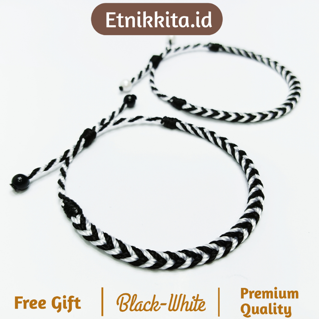 Etnikkita Gelang Couple Monochrome hitam putih desain etnik dan kekinian couple bracelet