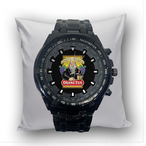 Jam Tangan Pria ORANG TUA Keren Stainless Steel Besi Hitam Terbaru Premium 01 Anti Air