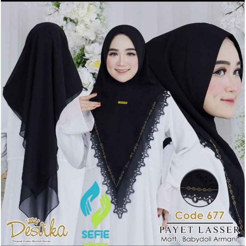 HIJAB DESVIKA KODE 677 PAYET LASER BY DESVIKA