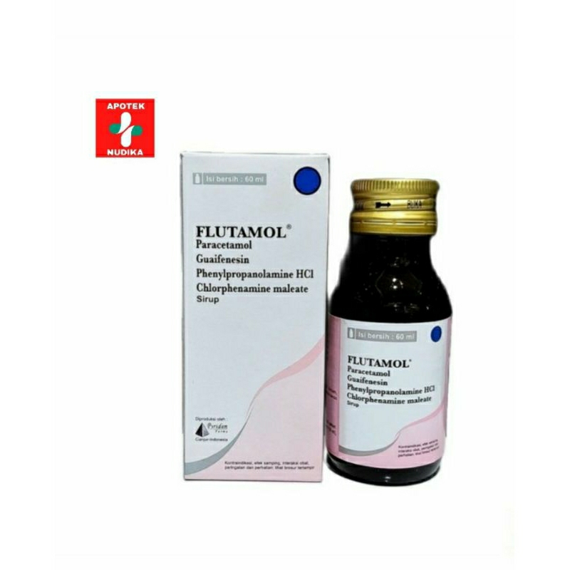 FLUTAMOL TABLET/ FLUTAMOL SIRUP 60ML, mengobati batuk berdahak, demam, flu, pilek untuk dewasa dan a