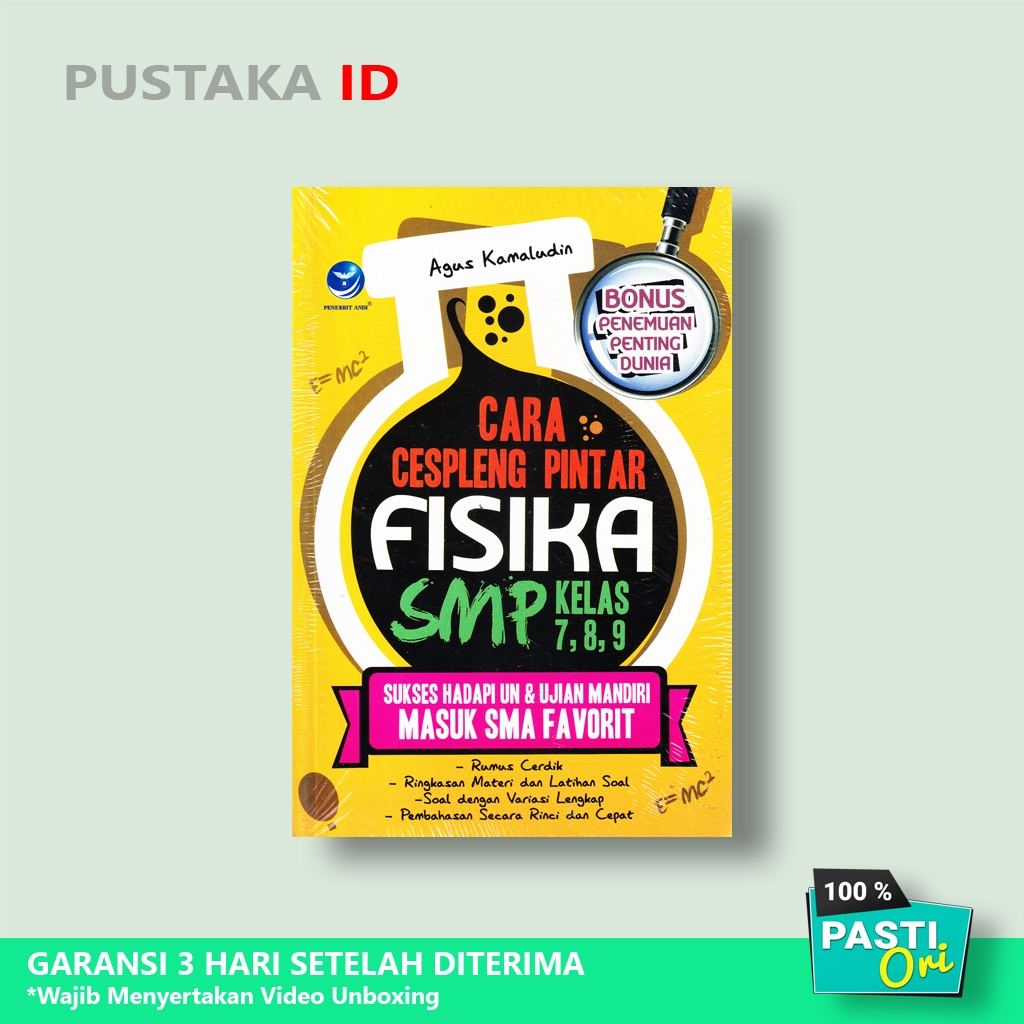 Buku Cara Cespleng Pintar Fisika SMP Kelas 7,8,9, Sukses Hadapi UN & Ujian Mandiri Masuk SMA Favorit