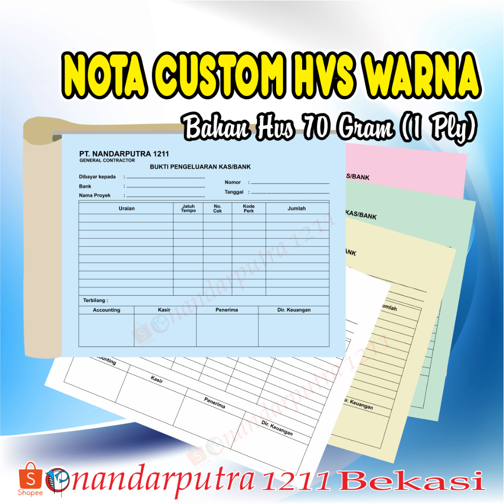 

NOTA CUSTOM HVS WARNA(1PLY)