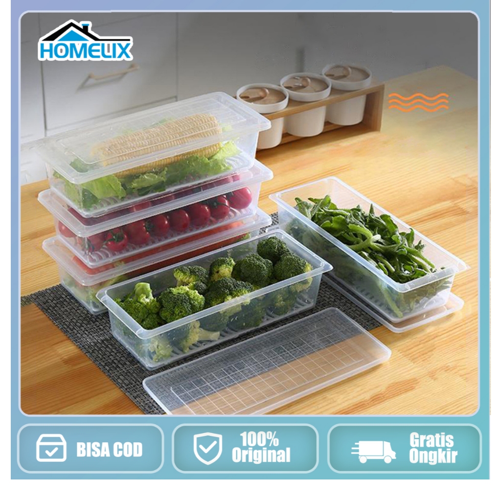 CODHomelix Kulkas Crisper Kotak Penyimpanan Kulkas Kulkas Plastik Crisper