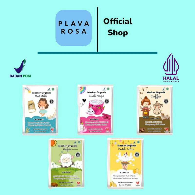 BPOM |  Masker Wajah Organik Travel Size Masker Wajah anak by kiyomask