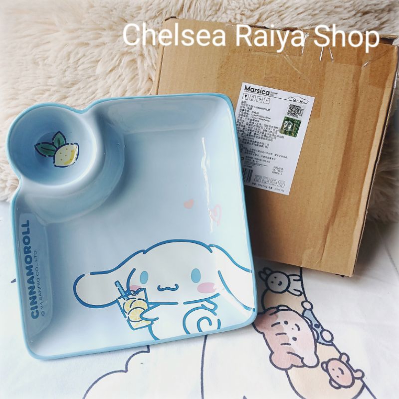 Piring Keramik Kotak Sanrio Cinnamoroll Lemon 3,5x17x18cm Cinamorol Cinamoroll Cinnamonroll Kawaii O