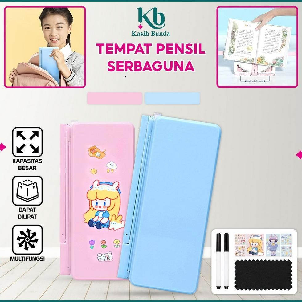 

Premium Tempat Pensil Lipat 2In1 Multifungsi Tempat Penyimpanan Alat Tulis Anak Sekolah / Pencil Case Book Holder Portable / Kotak Pensil Lipat Dengan Tatakan Buku Dan Papan TulisMiniPraktis Bunda A73 Gratis Ongkir