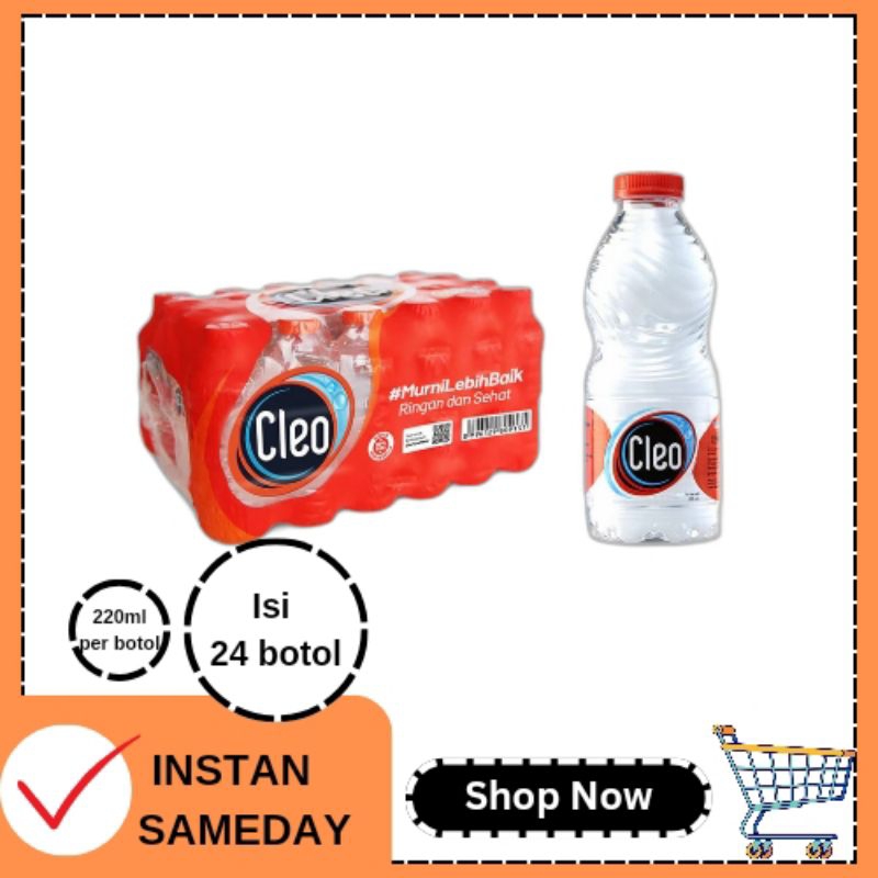 

CLEO air minum botol220ml | Air minum murni segar | Botol kecil