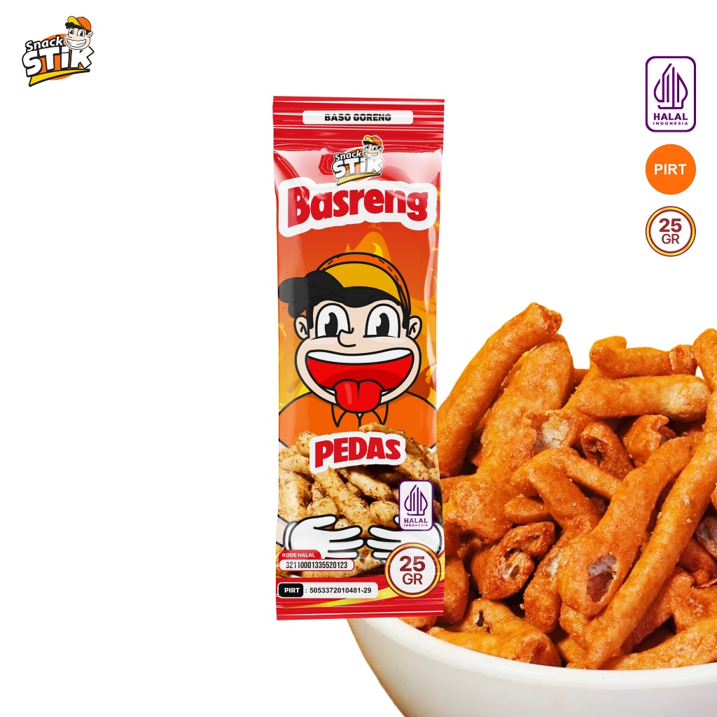 

Snack Stik Basreng Pedas Cemilan 25gr