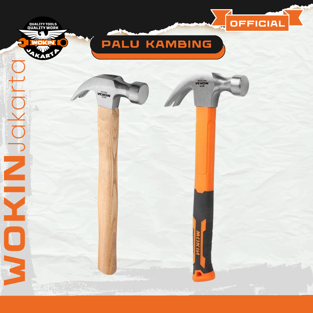 Palu Kambing Wokin 8oz | Palu Kambing Gagang Kayu Wokin 16oz | Palu Kambing Gagang Karet Wokin 20oz