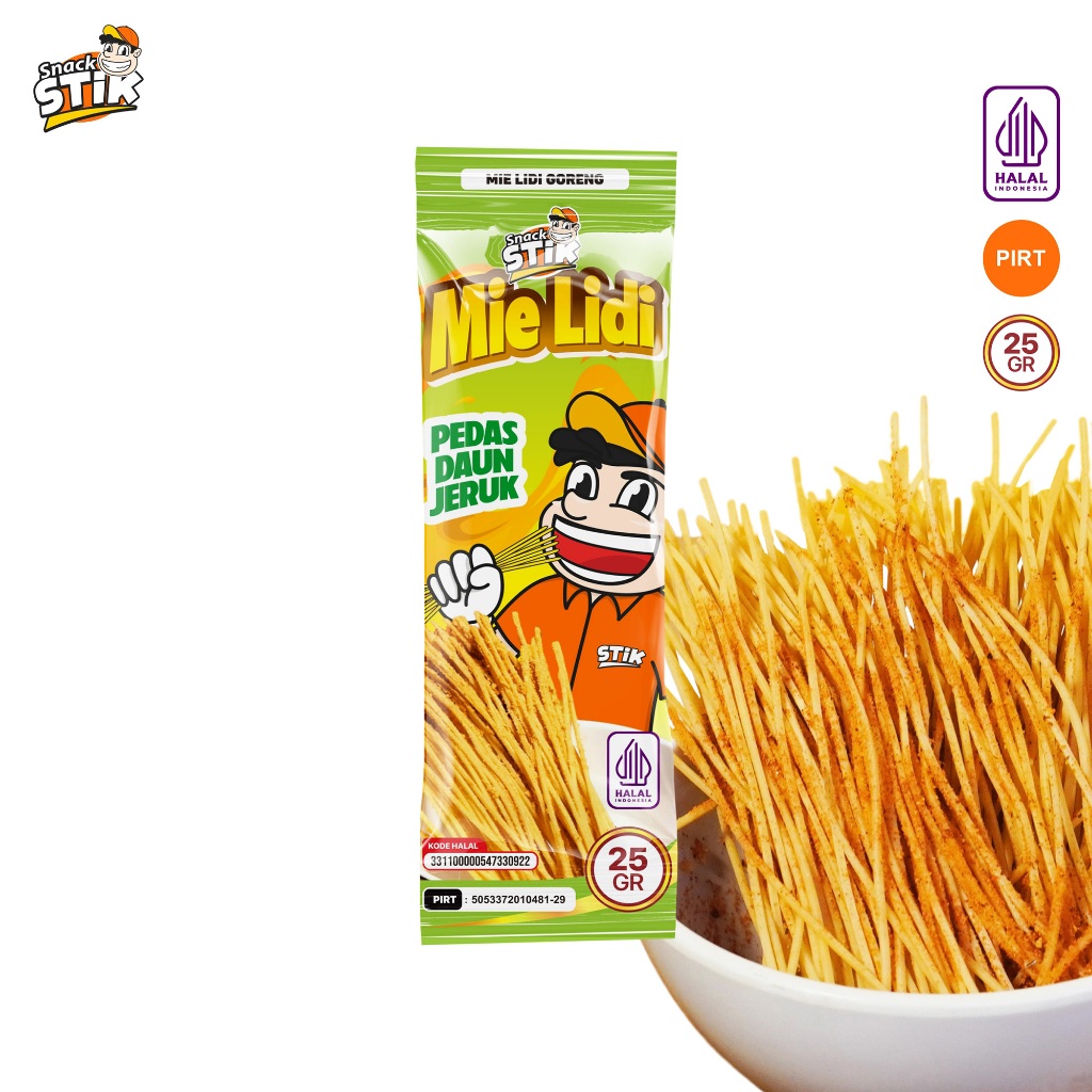 

Snack Stik Mie Lidi Pedas Daun Jeruk Cemilan 25gr