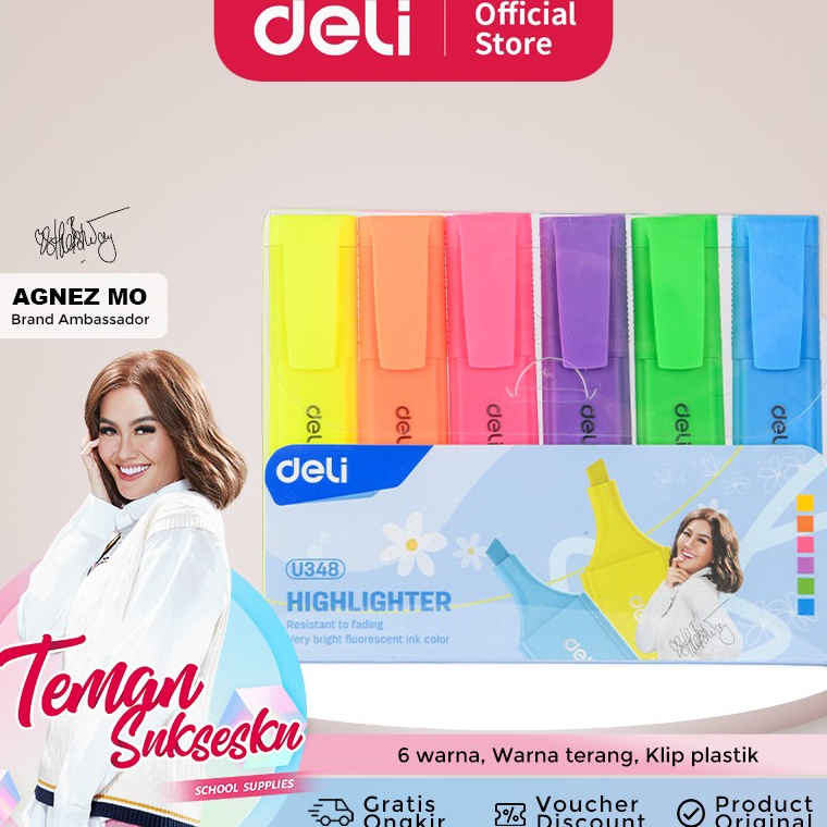 

KODE Q33Z Highlighter Deli Isi 6 Warna TERANG Edisi AGNEZ MO CU348