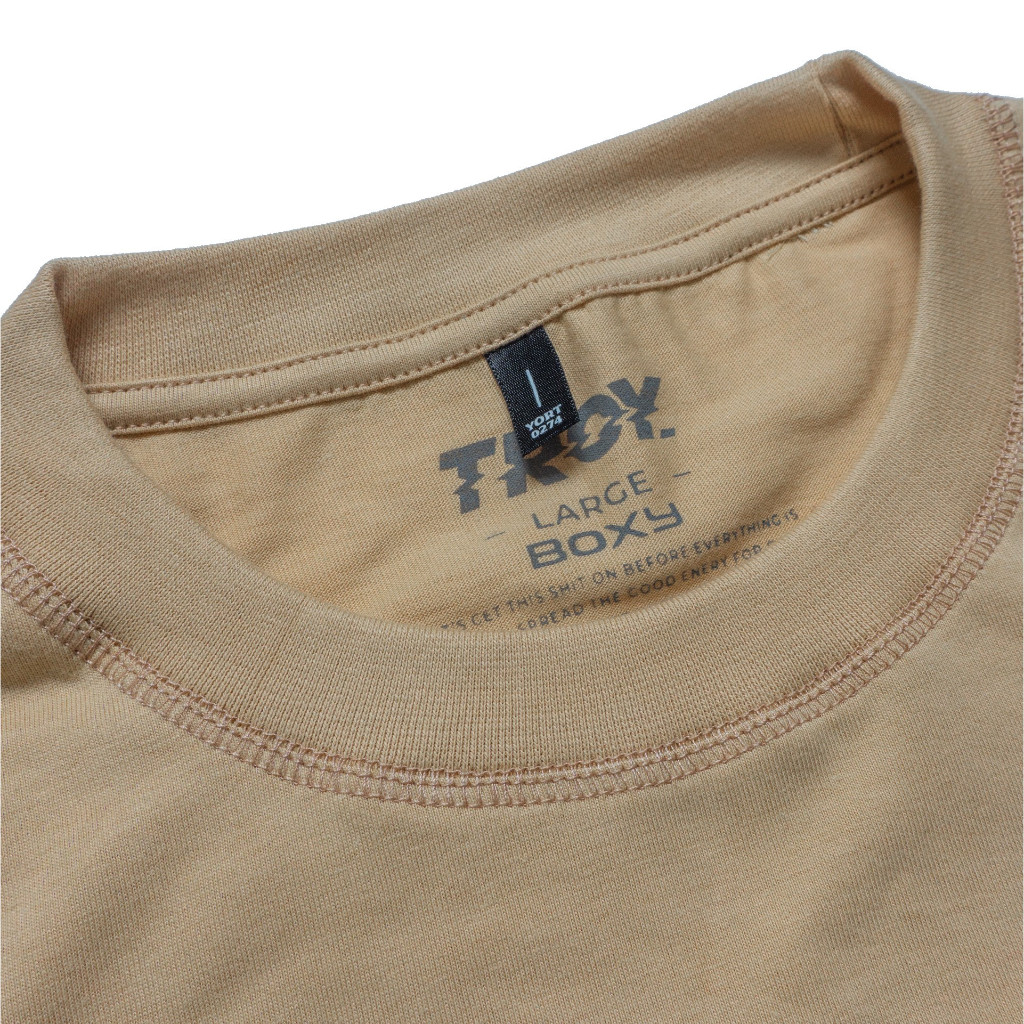 Troy Company T-shirt Boxy Pocket Oversize Beige Waiter - Kaos Pocket Boxy Oversize Beige BK 2590