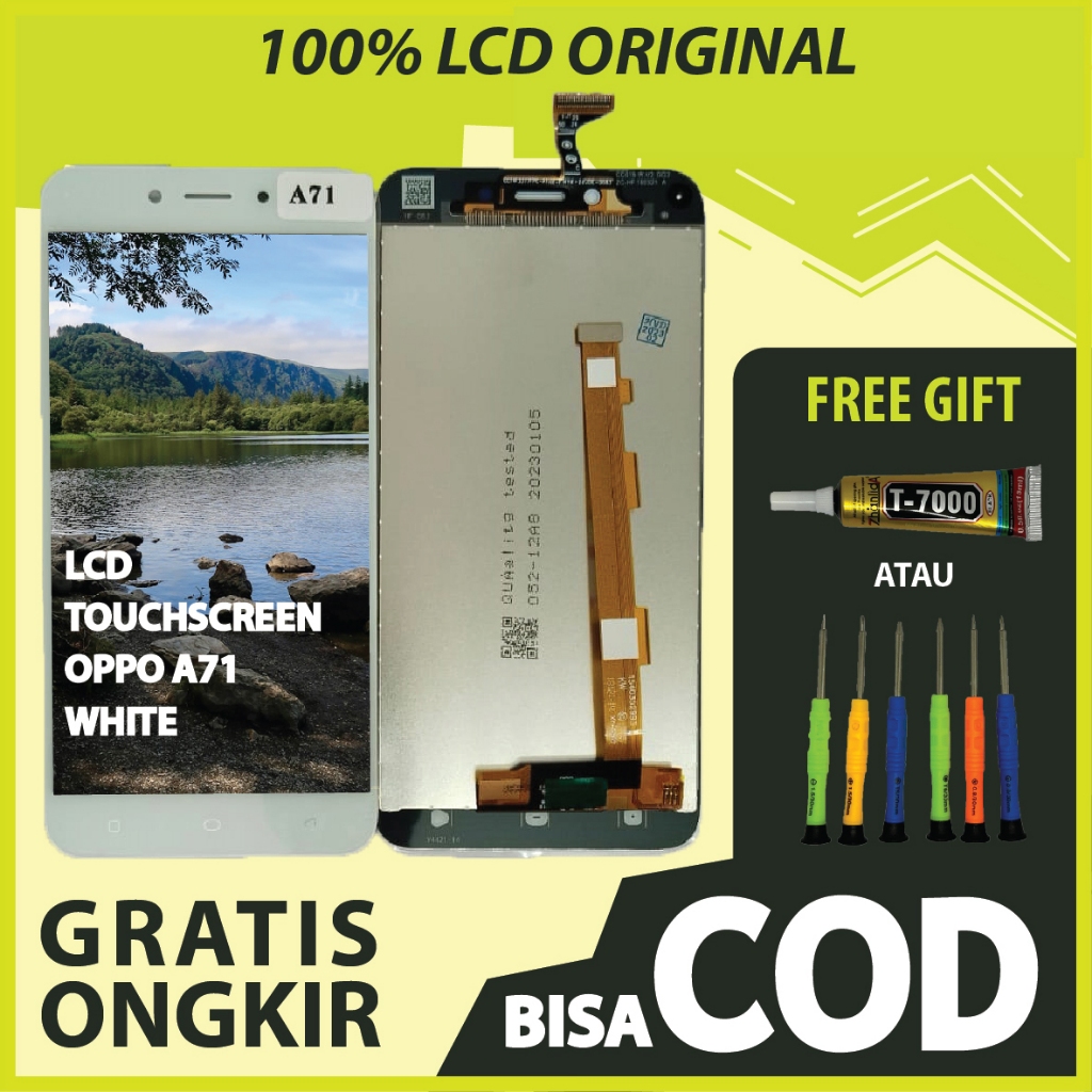 【ORIGINAL 100%】LCD TOUCHSCREEN OPPO A71 WHITE FULLSET TOUCHSCREEN / ORIGINAL100%