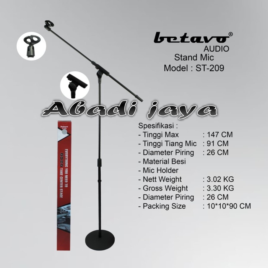 stand mic betavo st209 / st 209 kaki bulat original