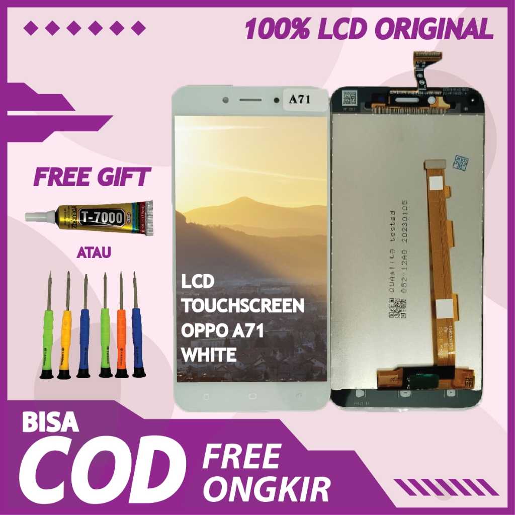 【ORIGINAL 100%】LCD TOUCHSCREEN OPPO A71 WHITE FULLSET TOUCHSCREEN / ORIGINAL100%