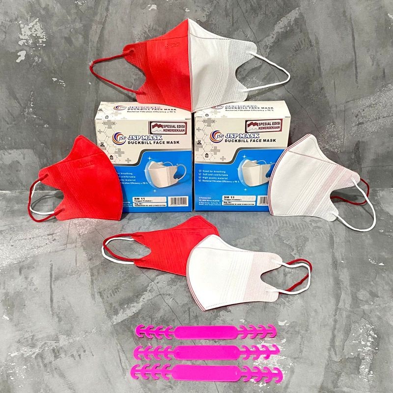 MASKER DUCKBILL JSP MERAH PUTIH EDISI KEMERDEKAAN INDONESIA/ MASKER ISI 50PCS