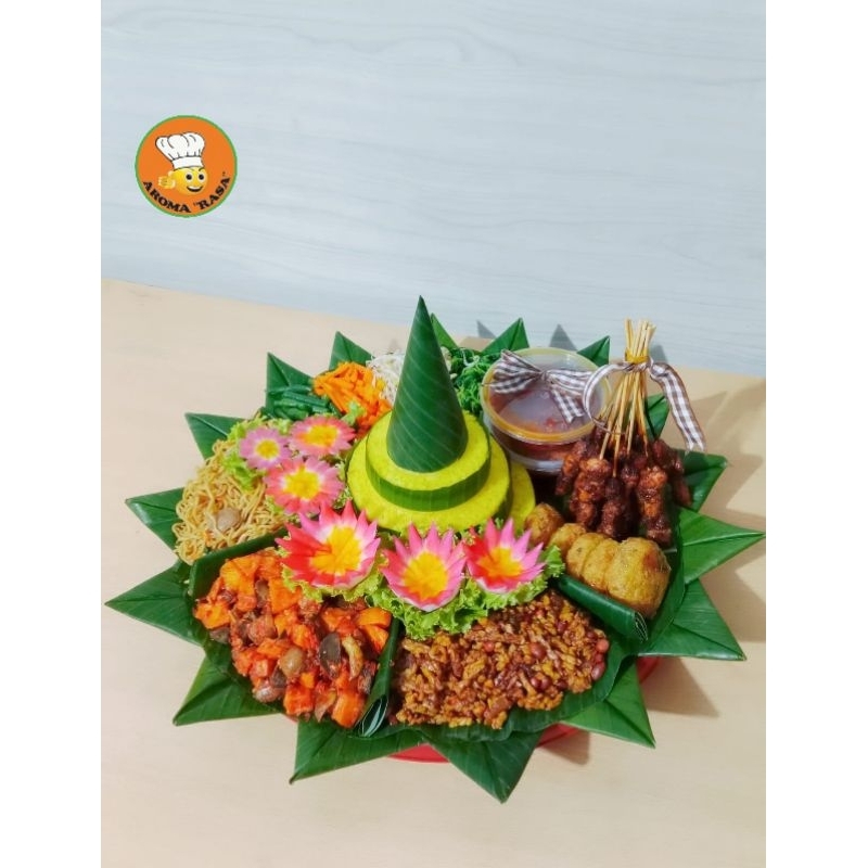 

Tumpeng Tampah 5 porsi/Nasi tumpeng/aromarasamart02