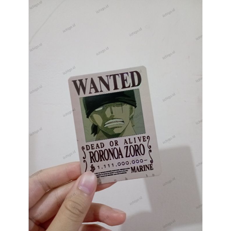 kartu zoro luffy bounty wanted