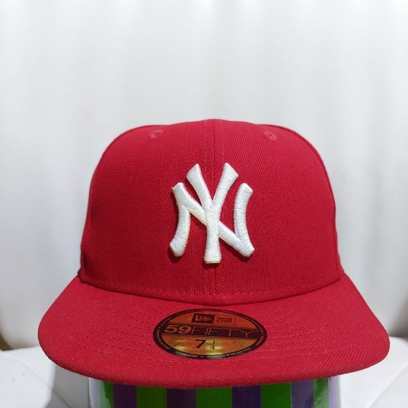 Topi New Era New York Merah original