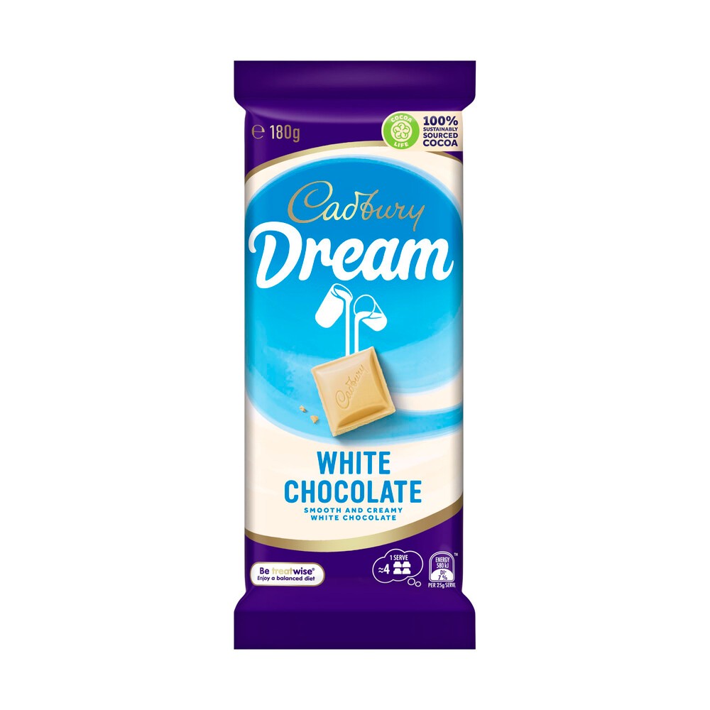 

Cadbury Dream White Chocolate Block | 180g Australia
