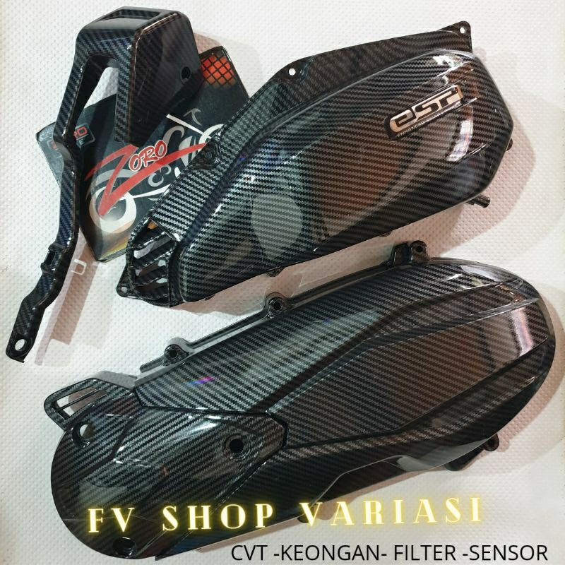 Cover tutup CVT karbon vario new 150 - filter - keong - knalpot - Radiator - corongan - sensor vario