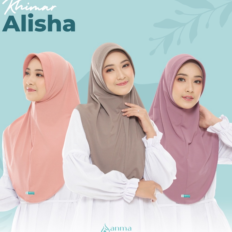 Hot Sale Khimar Alisha By Anmahijab  Khimar pet Antem  hijab instan  jilbab instan  Jersey Premium