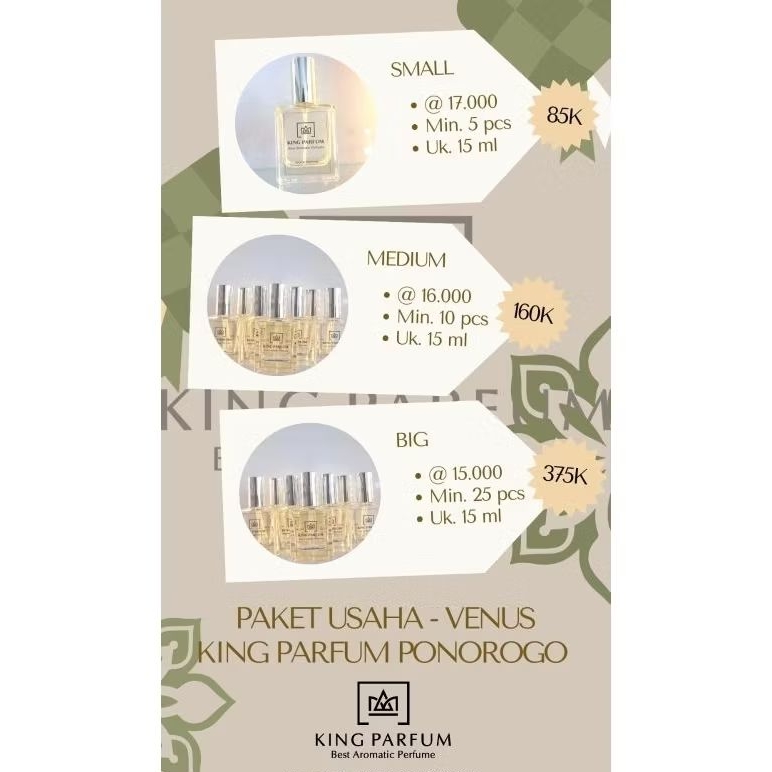 PAKET USAHA PARFUM "VENUS" 15 ML By KING PARFUM - Parfum Unisex