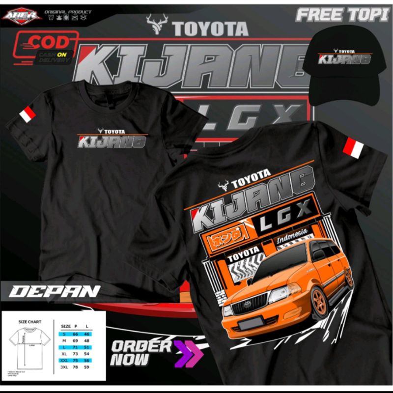 KAOS MOBIL KIJANG LGX FREE TOPI || KAOS TOYOTA KIJANG || KAOS MOBIL LGX || KUALITAS PREMIUM || KAOS