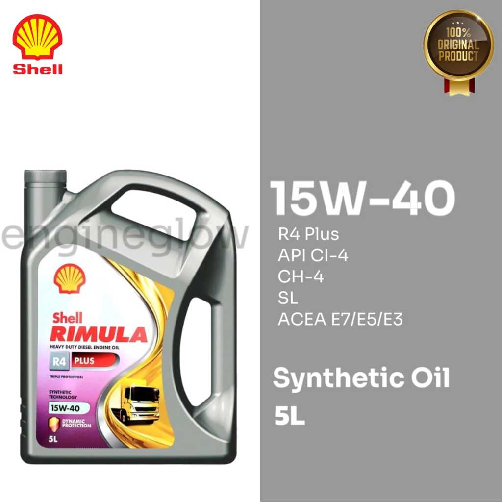 Oli Mesin Diesel SHELL RIMULA R4 PLUS 15W-40 5L