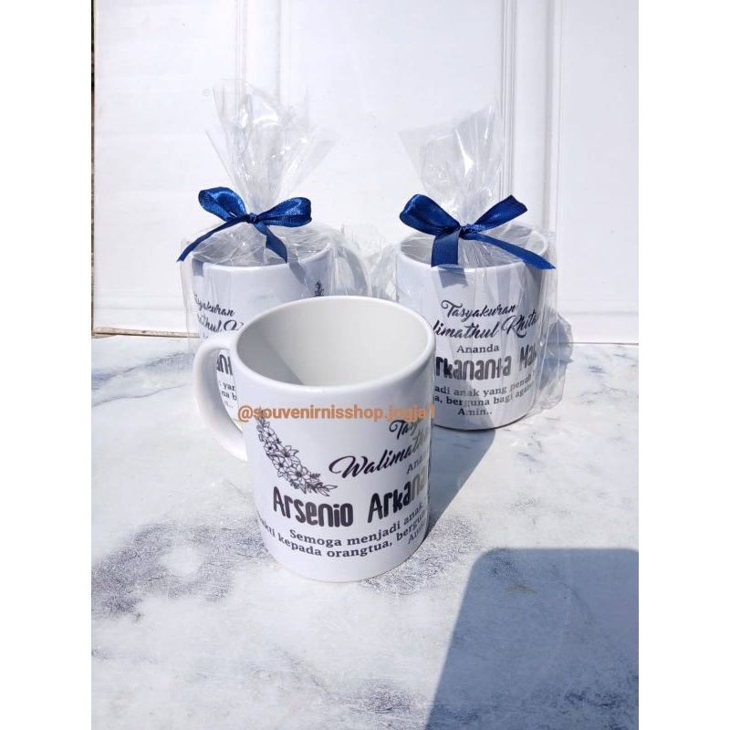 TERMURAH SOUVENIR GELAS MUG SABLON/SOUVENIR PERNIKAHAN