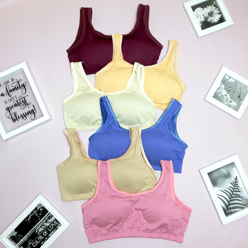 KLPB 3pcs, 6pcs, 12pcs Miniset Dewasa, Miniset Busa Jumbo Katun Lusinan Miniset Katun Murah Bra Kain