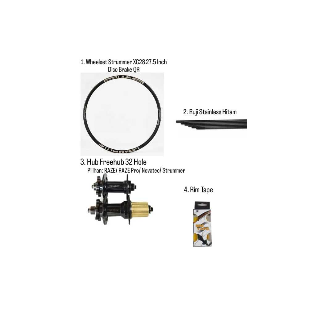WHEELSET STRUMMER XC28 27.5 INCH 32HOLE QR