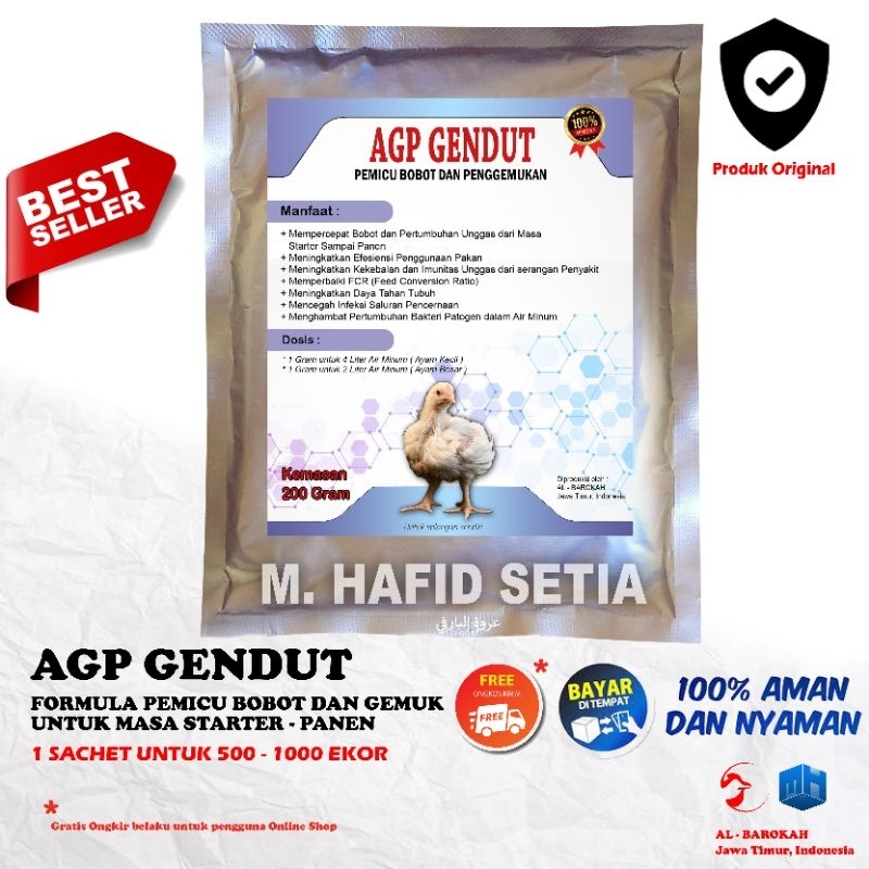 AGP GENDUT Suplemen Ayam / Vitamin Ayam / Penggemuk Ayam / Penambah Bobot Ayam Broiler