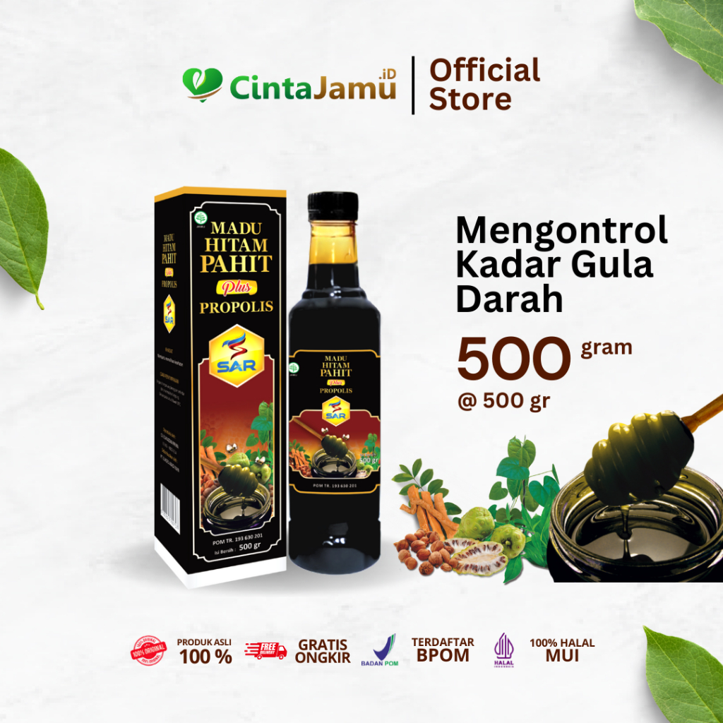

Madu Hitam Pahit + Propolis SAR 500 gr