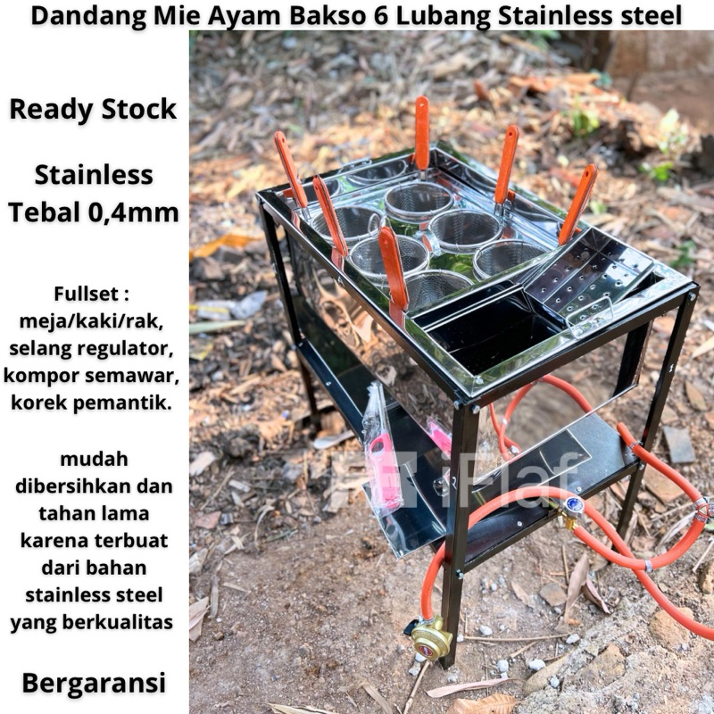 DANDANG MIE AYAM BAKSO 6 LUBANG STAINLESS TEBAL / DANDANG MIE AYAM BAKSO