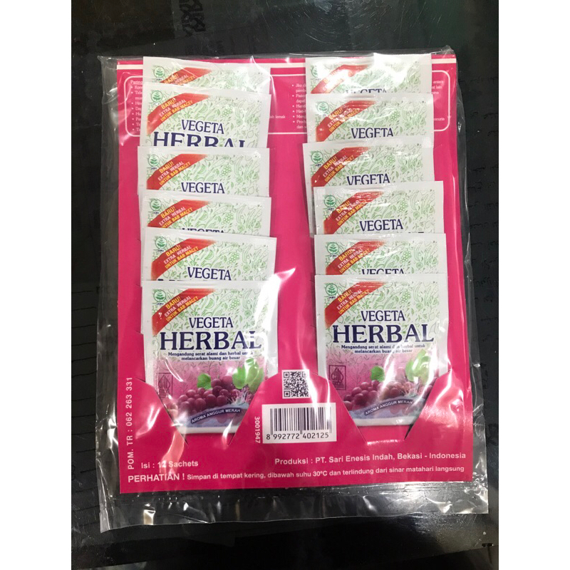 

VEGETA HERBAL UNTUK MELANCARKAN BUANG AIR BESAR ISI 12 SACHETS