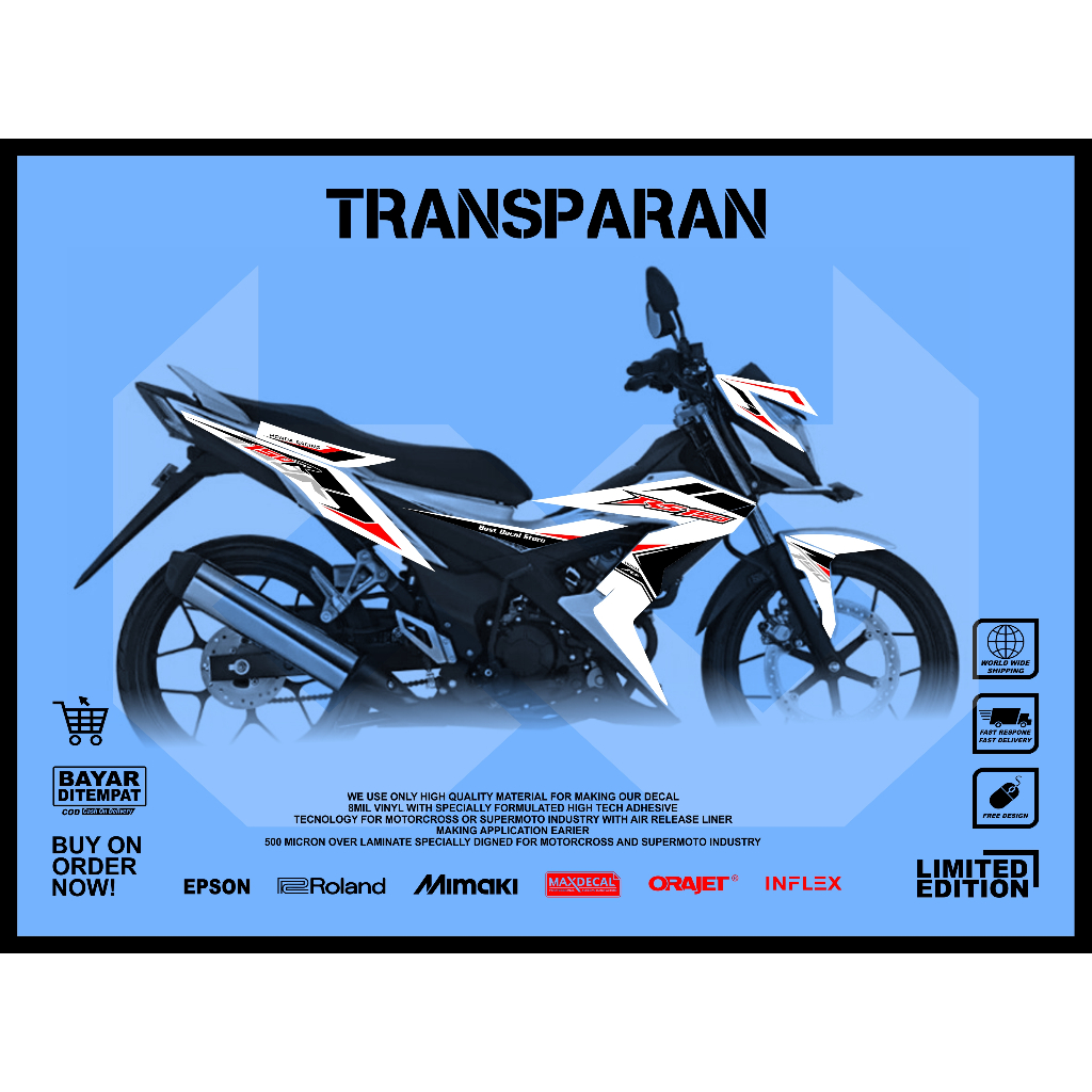 [COD] STRIPING TRANSPARAN HONDA SONIC 150R STIKER SONIC STRIPING SONIC STRIPING HONDA SONIC
