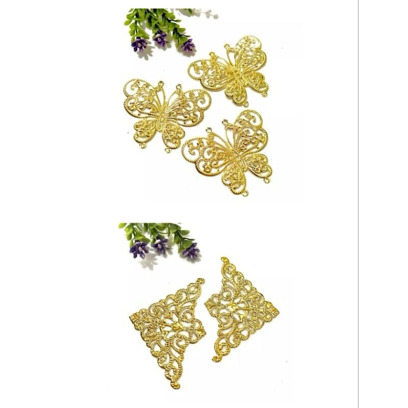 5pcs Lempengan Sudut Siku Hantaran - Lempengan Emas - Lempengan